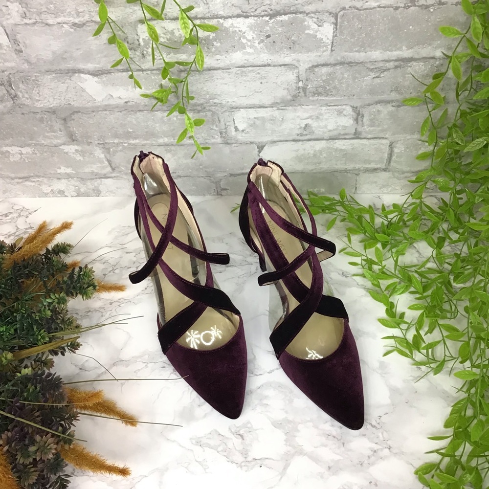 Nine West purple velvet heels